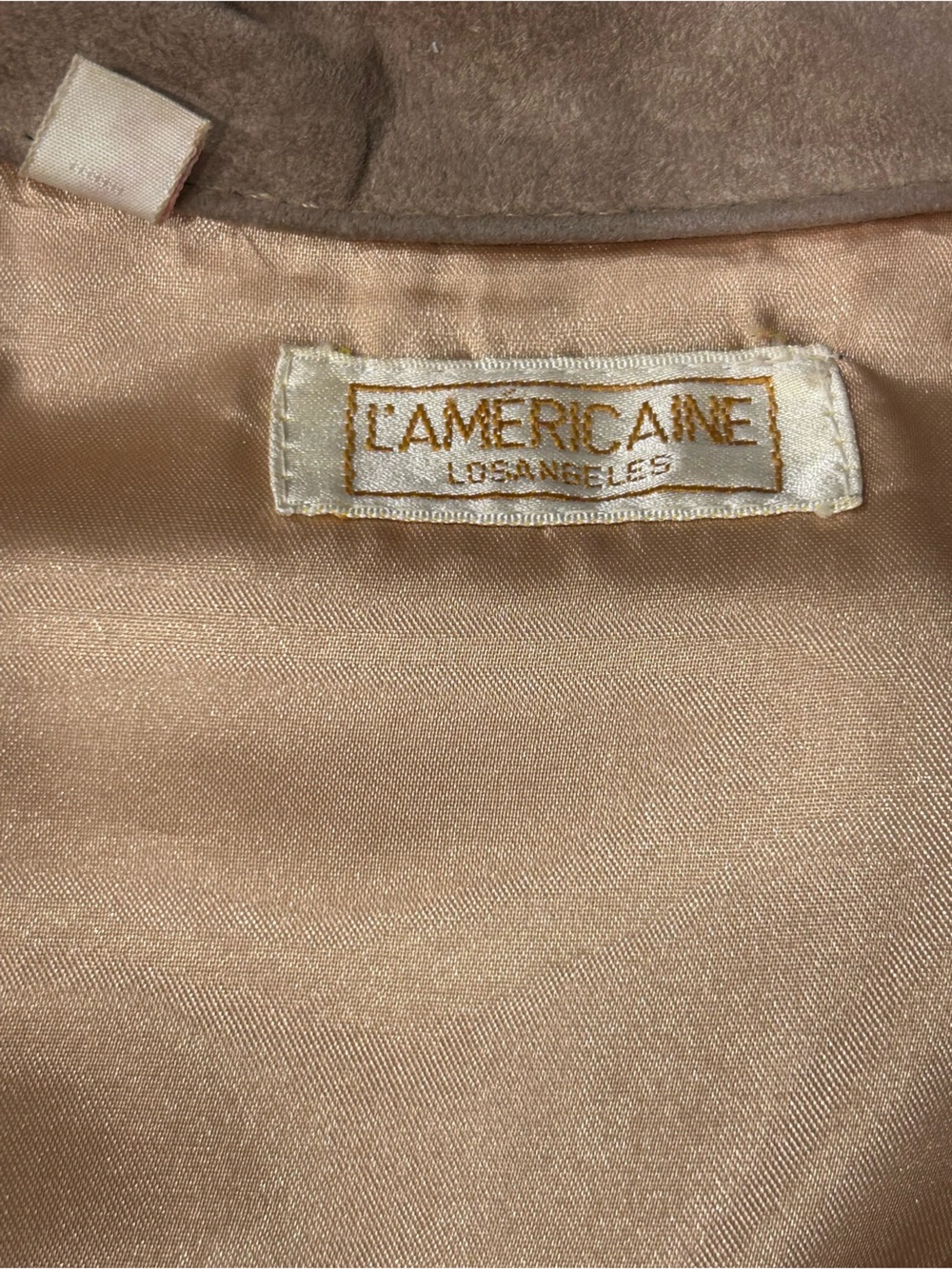 L’Americaine Los Angeles Vintage Tan Pig Suede Leather Fringe Western Jacket - Picture 8 of 14